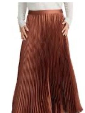 Express Pleated Midi Skirt - Rose Mokka